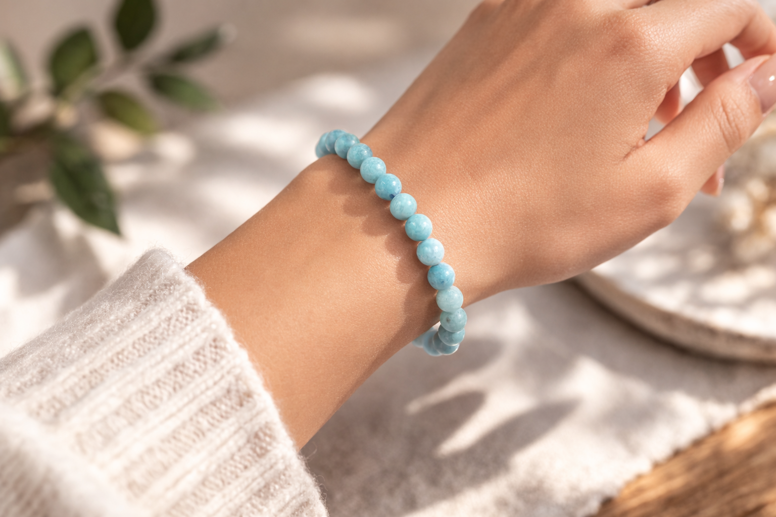 Aquamarine Crystal Bracelet 2