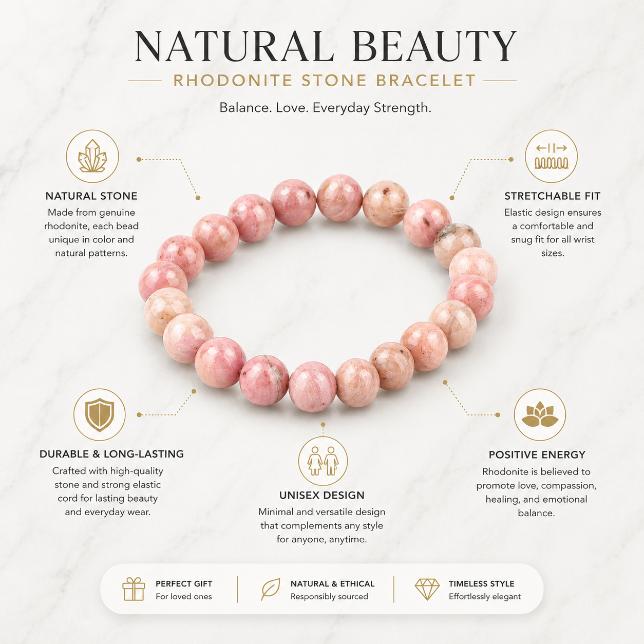 Rhodonite Crystal Bracelet 2