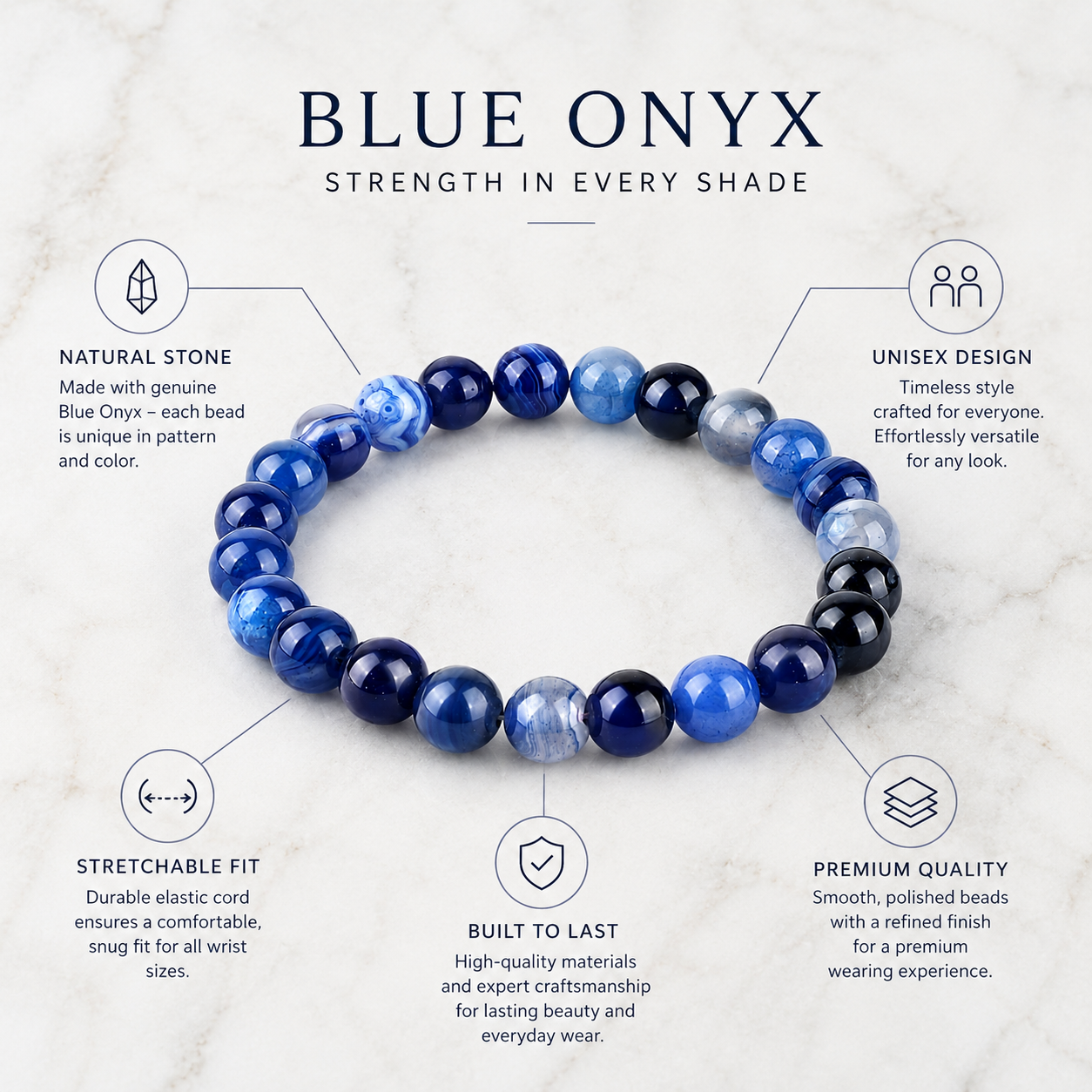 Blue Onyx Crystal Bracelet 2