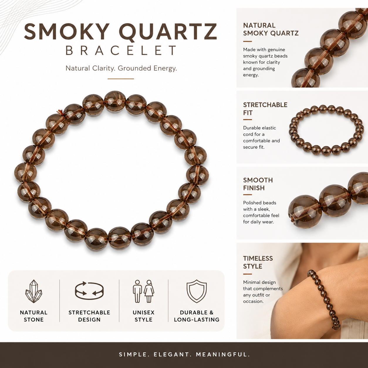 Smoky Quartz Crystal Bracelet 2