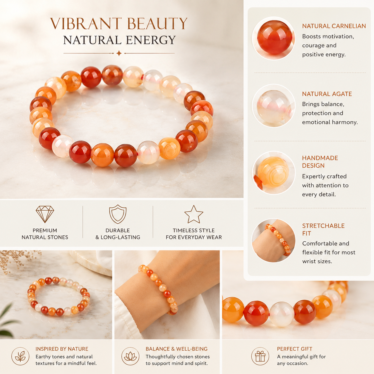 Carnelian Crystal Bracelet 2