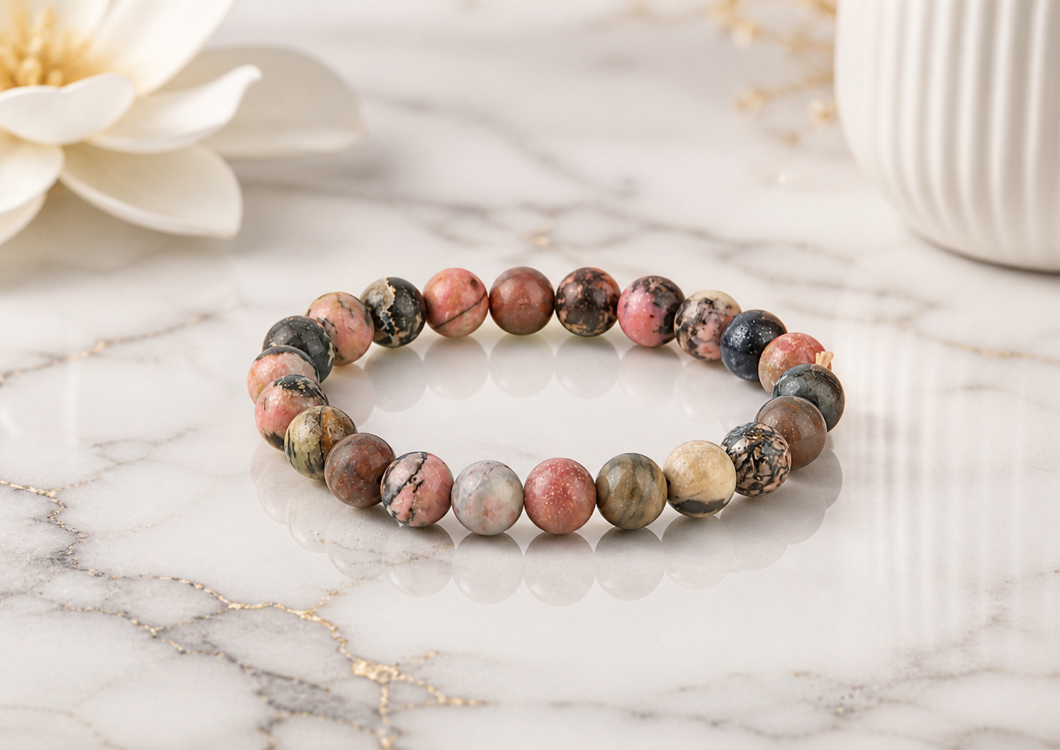 Rhodochrosite Crystal Bracelet 4