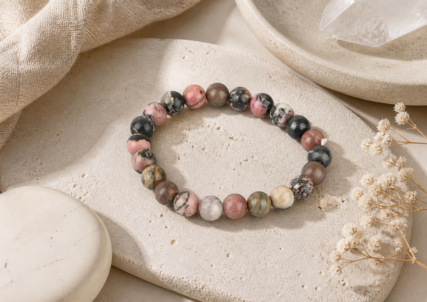 Rhodochrosite Crystal Bracelet 3