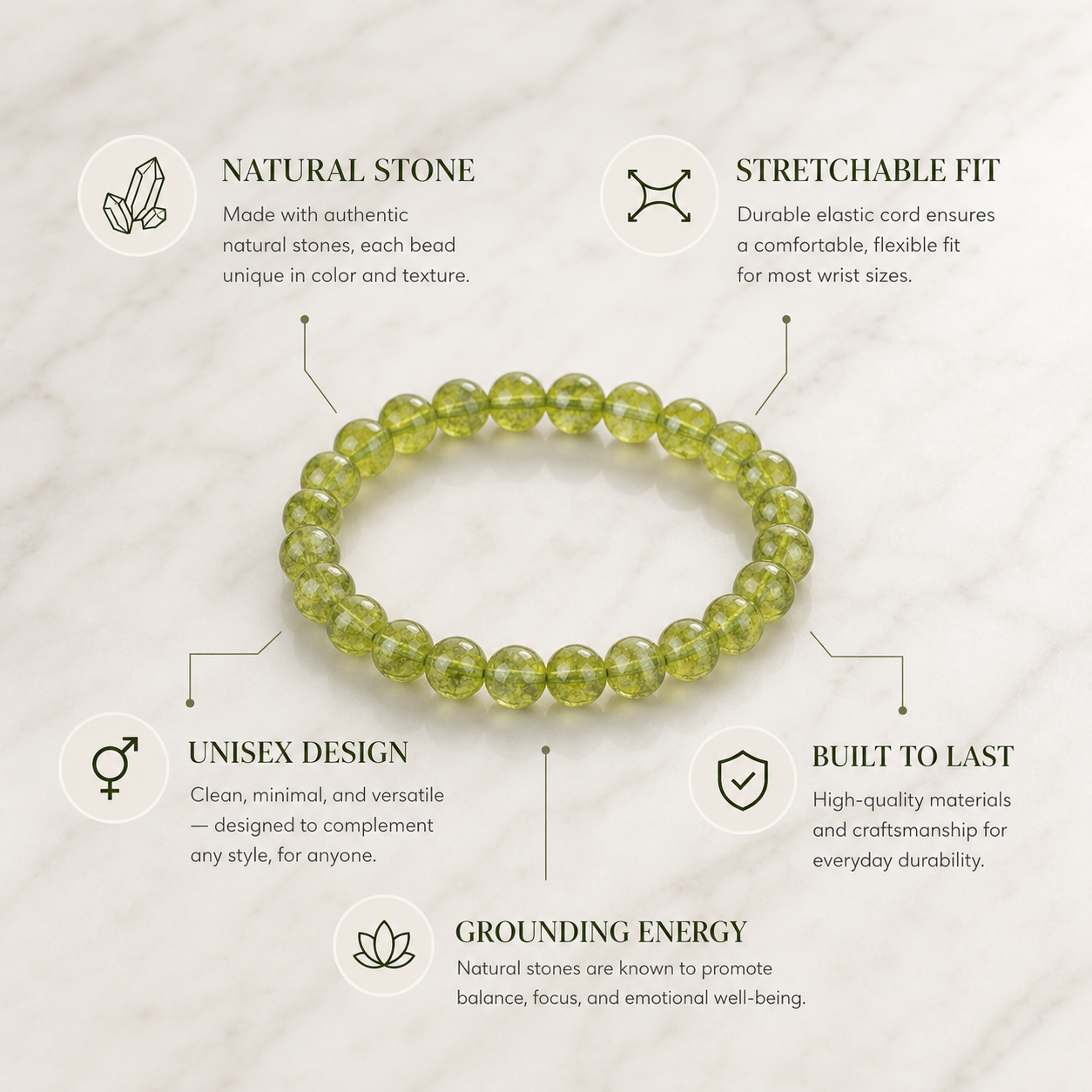 Peridot Crystal Bracelet 2