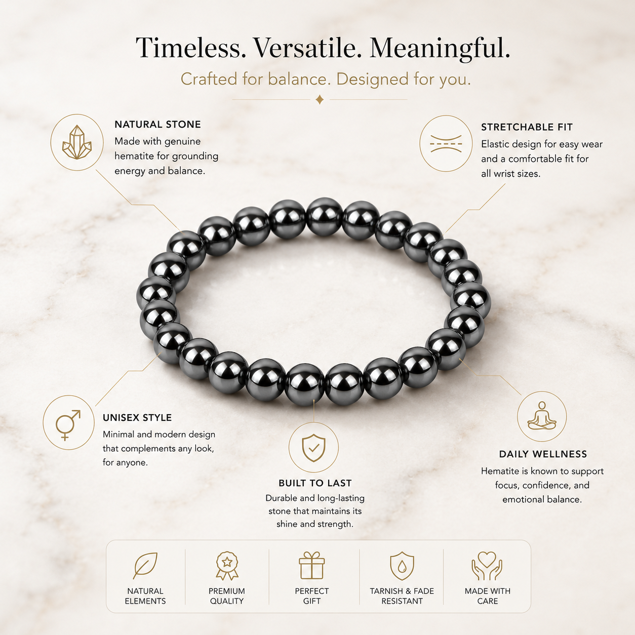 Hematite Crystal Bracelet 2