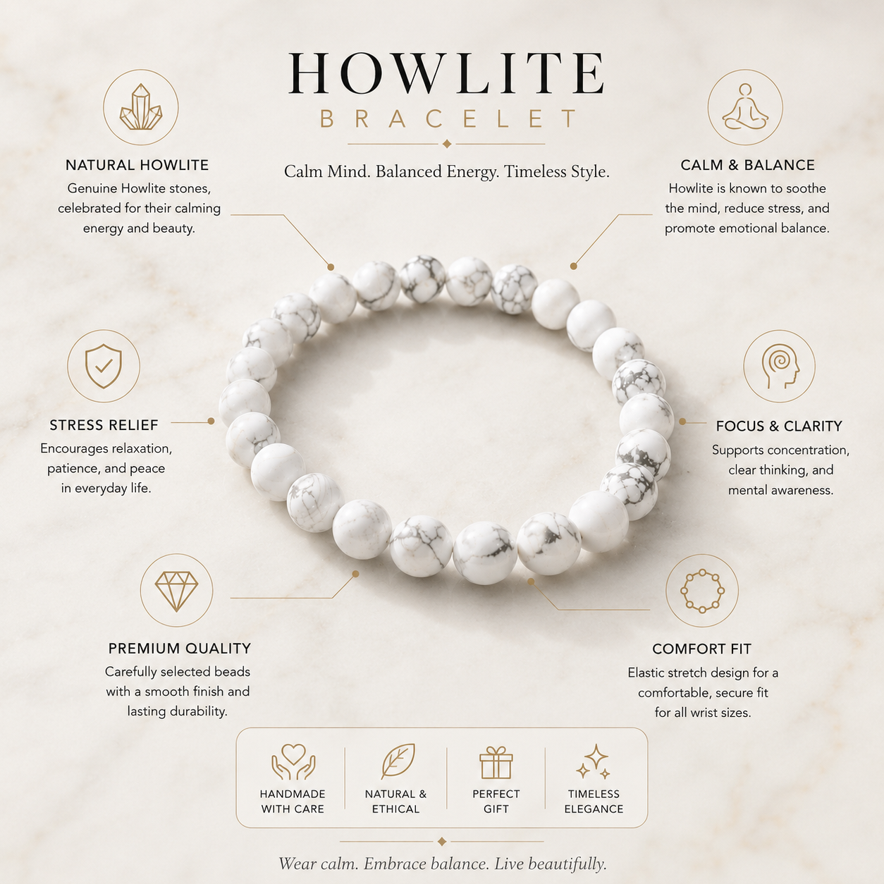 Howlite Crystal Bracelet 2