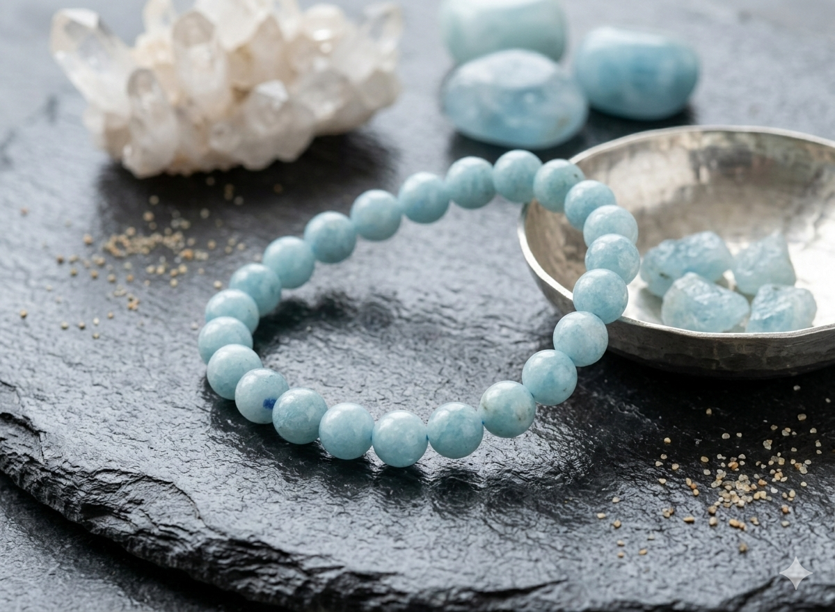 Aquamarine Crystal Bracelet 4